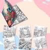 20 Sheets Paper Coloring Book Multi Theme Van Gogh Style Doodles Book Flower Graffiti Graffiti Painting Book Christmas
