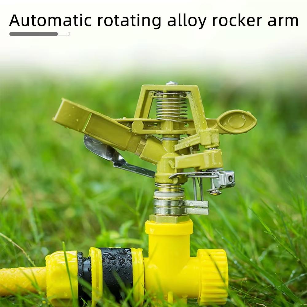 4-Point Zinc Alloy Adjustable Rocker Arm Sprinkler Head 360-Degree Rotating Lawn Irrigation Garden Sprinkle System