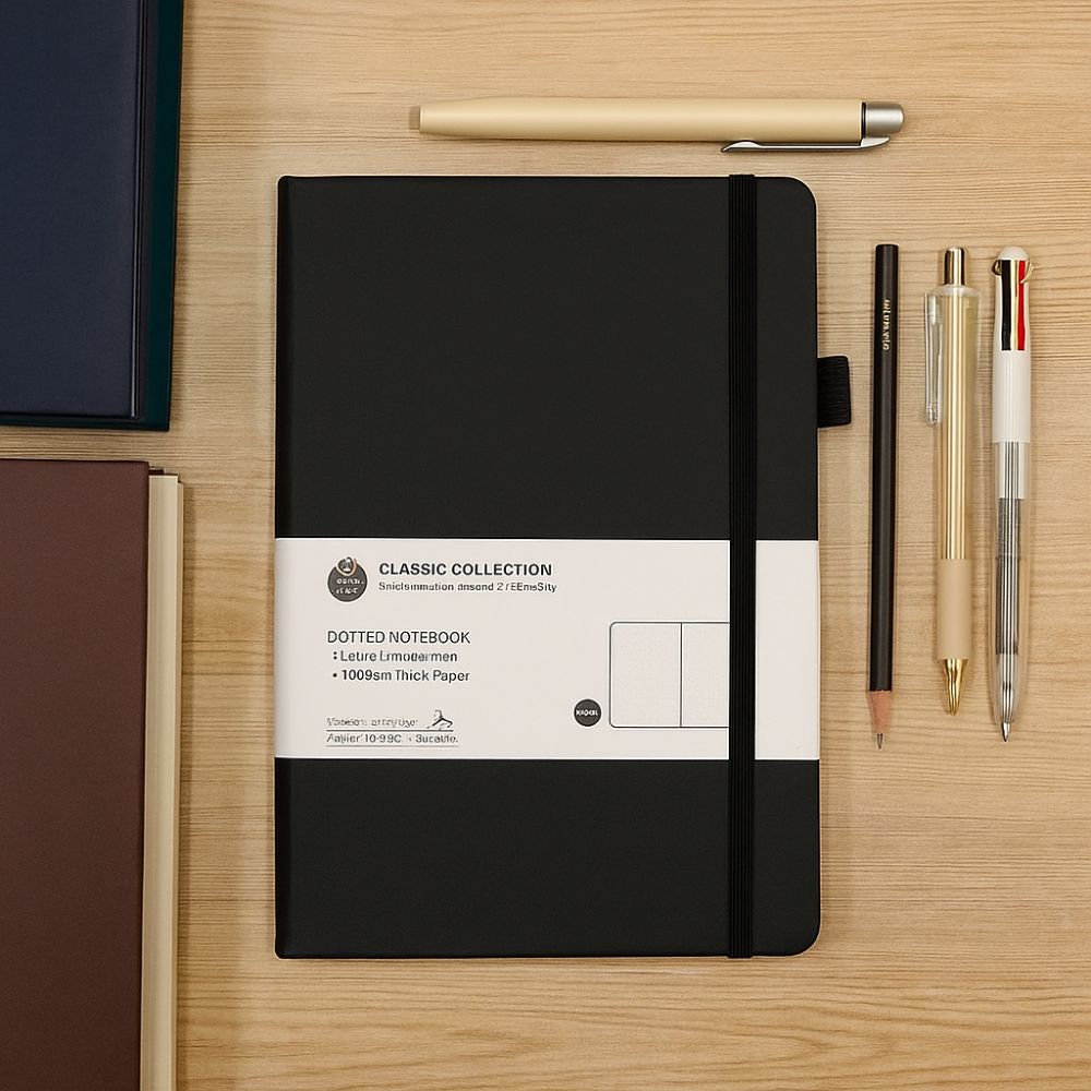 Stationery Premium A1 Notebook Bookmark Ribbon Tie-strap Pocket Notepad Back Pocket Business Notebook Office