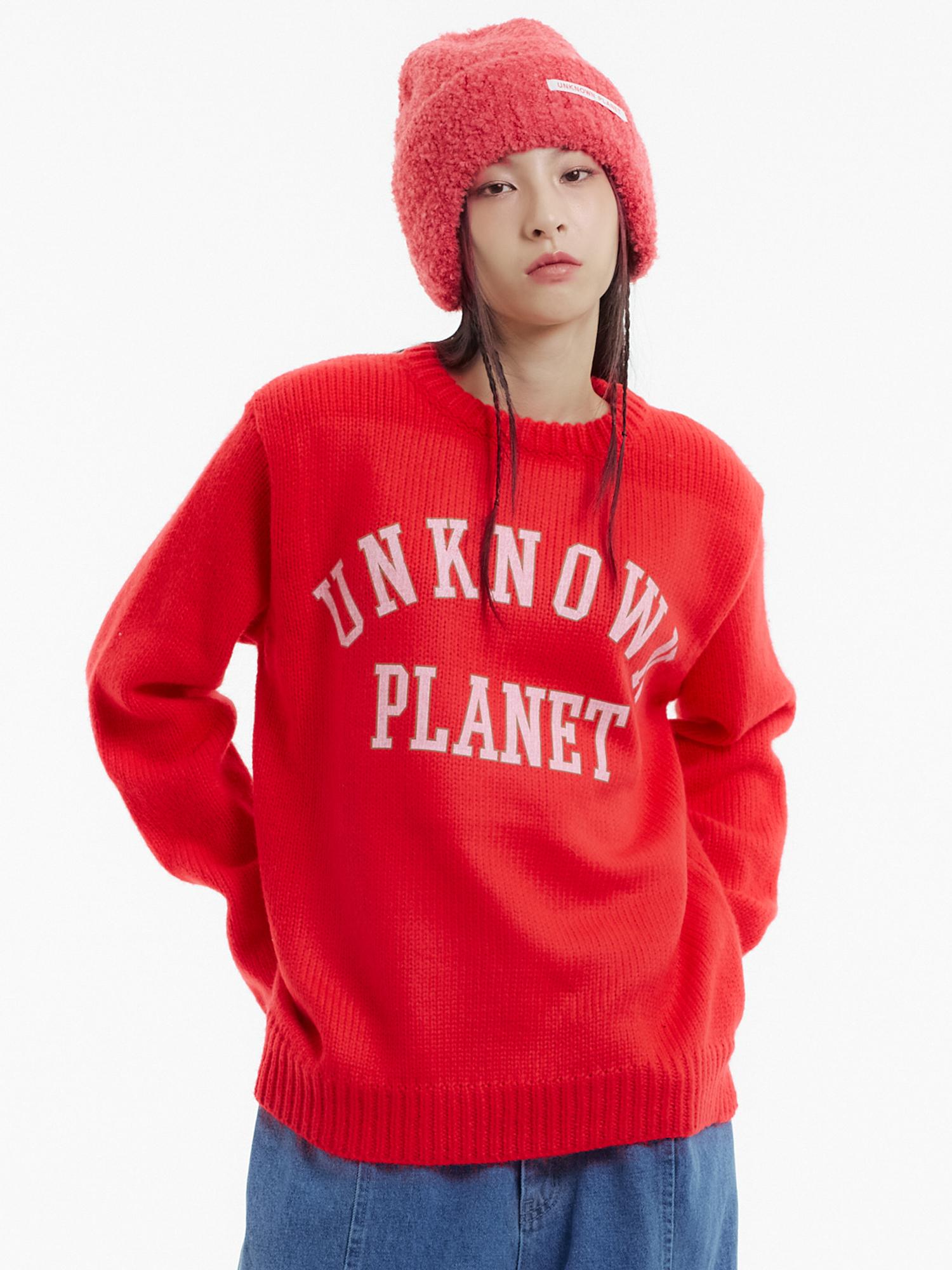 Unknown Planet Varsity Logo Knit Red Red/Free