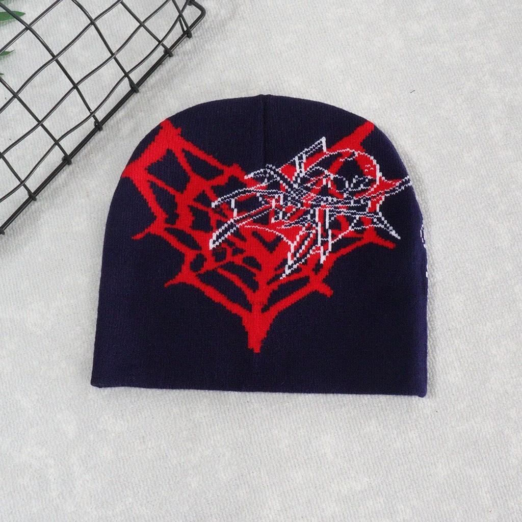 Heart Shape Spider Web Pattern Knitted Cap Winter Warm Fashionable Gift Casual