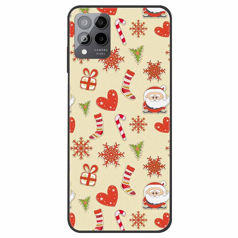 For T-Mobile REVVL 6 5G Case Christmas Soft Silicone TPU Phone Back Cover Case for T-Mobile Revvl 6 Pro 5G Santa Claus Elk Funda