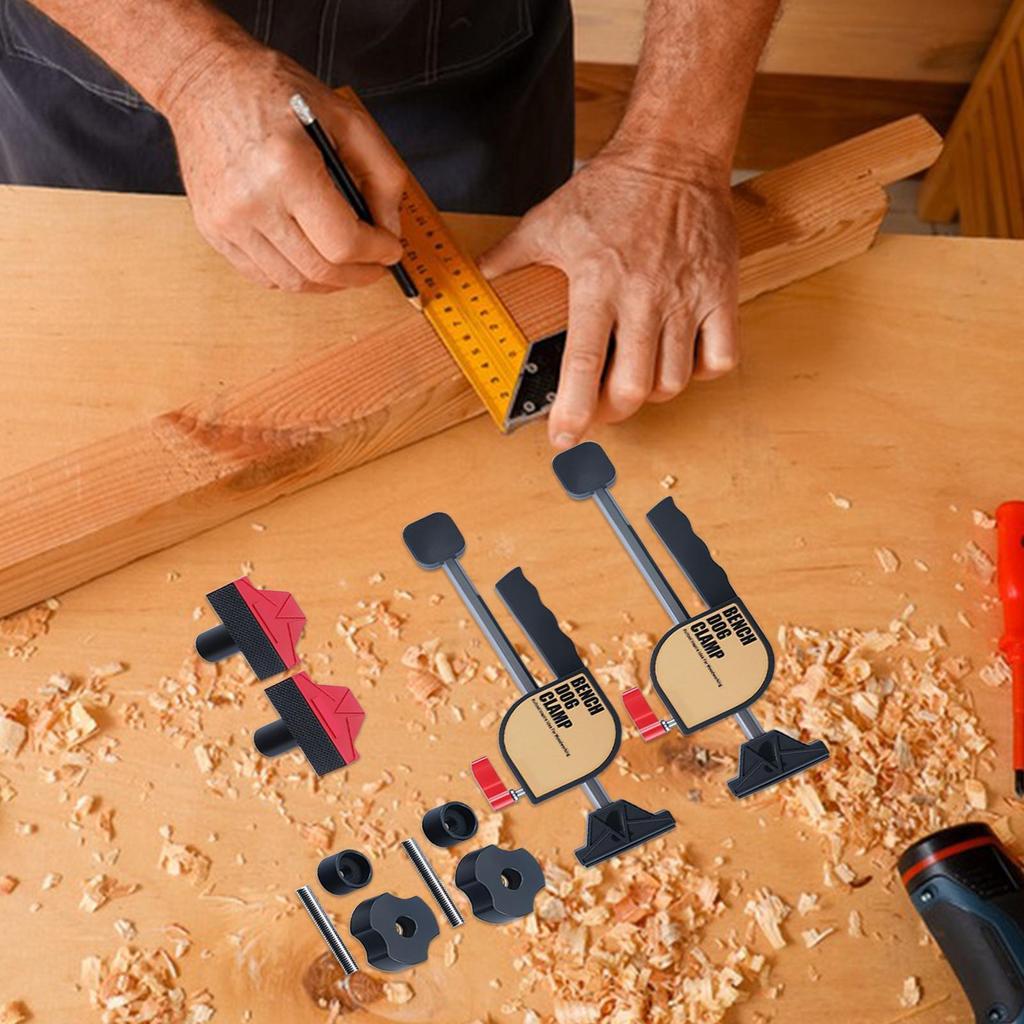 Wood Clamps Heavy Duty Adjustable Clamping Benches Wood Working Desktop Clip Set For Saw Rail Assembly Gluing Furniture Making