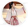 Chinese Wei And Jin Dynasties Style Hanfu Printed Collar Blouse And Waist-length Skirt Women's Suit