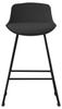 BAR STOOL WITH BACKREST Tina Low BLACK Metal PU LEATHER