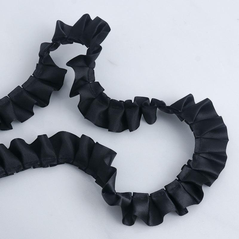 Crafting Materials Elegant Multifunction 2.5cm Single Polyester Ruffled Lace Clothing Skirt Doll DIY Craft Hat Jewelry Accessories Home Decoration