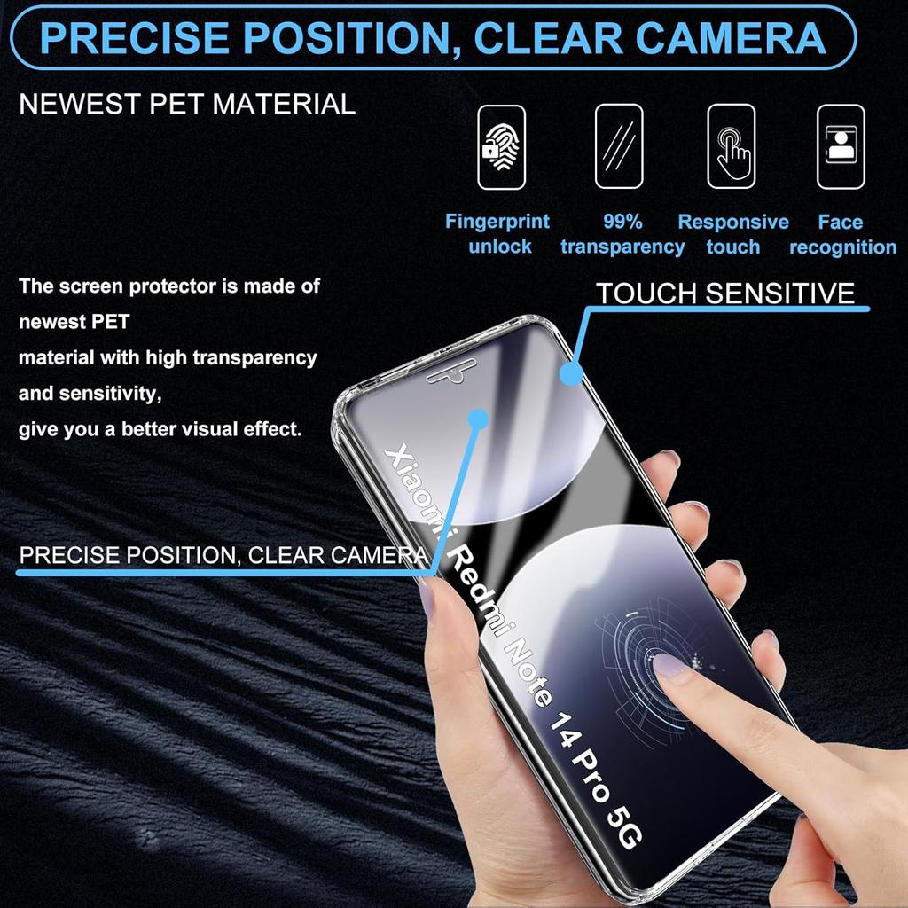 Case for Xiaomi Redmi Poco Samsung Galaxy , Transparent 360 Degree All-Round Protective Case with Integrated Screen Protector