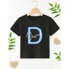 European Sizes Custom Boys' T-Shirt with Letter Print And Personalized Name