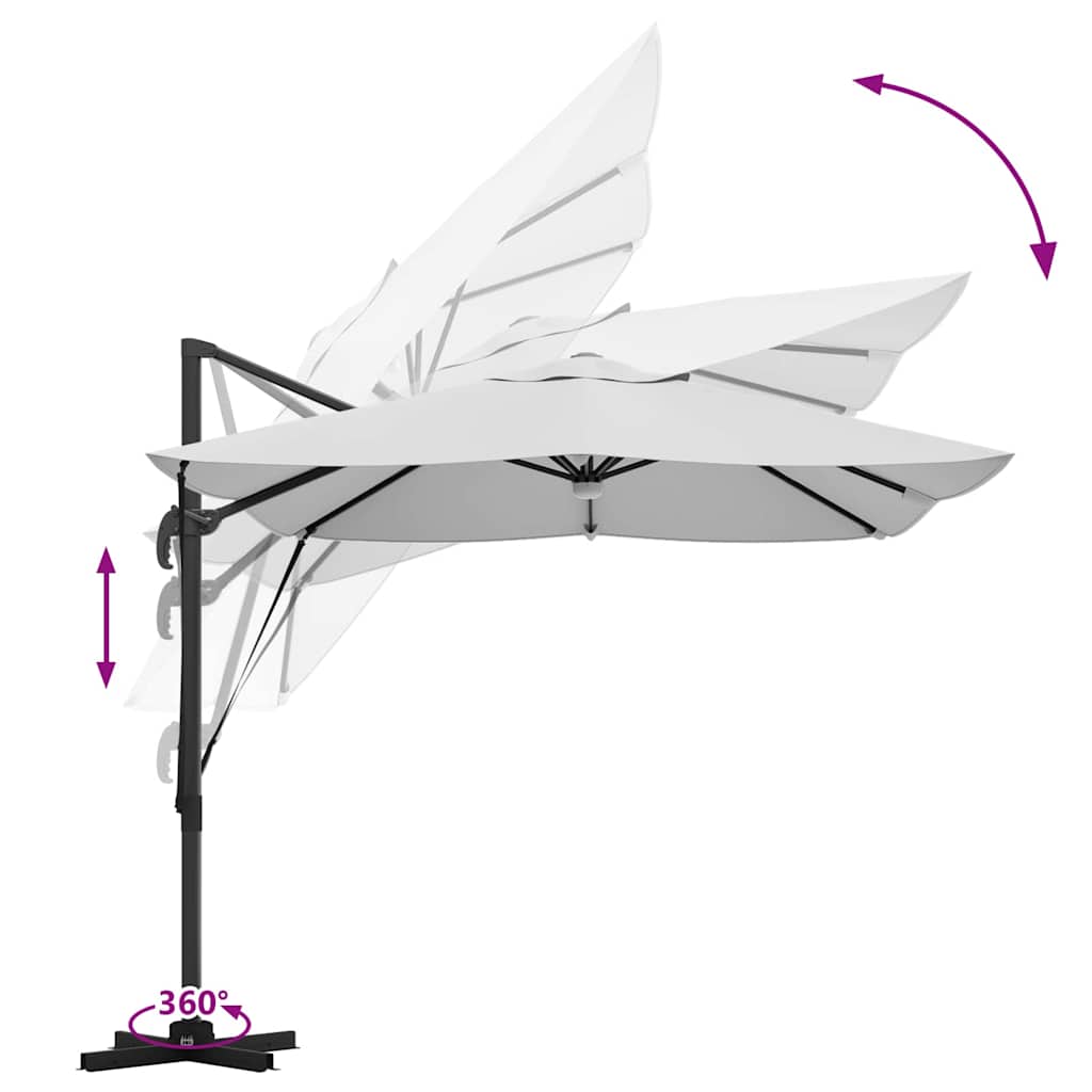 Sun Umbrella Sand 351 X 250 X 253 Cm Polyester and Aluminum