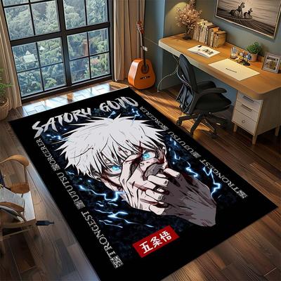 Tapis Tapis Anime Jujutsu Kaisen Tapis Grande Surface Tapis de Sol Antidérapant Lavable Pièce de Gamer Chambre à Coucher Décoration de Maison