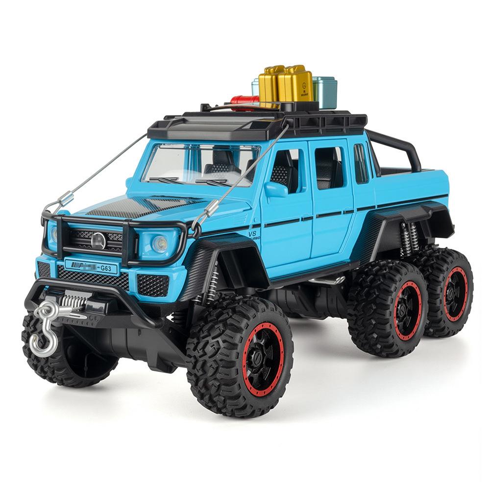 Travel Version 1/24 Benz G63 6*6 Tyre Alloy Pickup Car Model Diecasts Metal Toy Off-Road Vehicles Car Model Sound Light Kids Gift