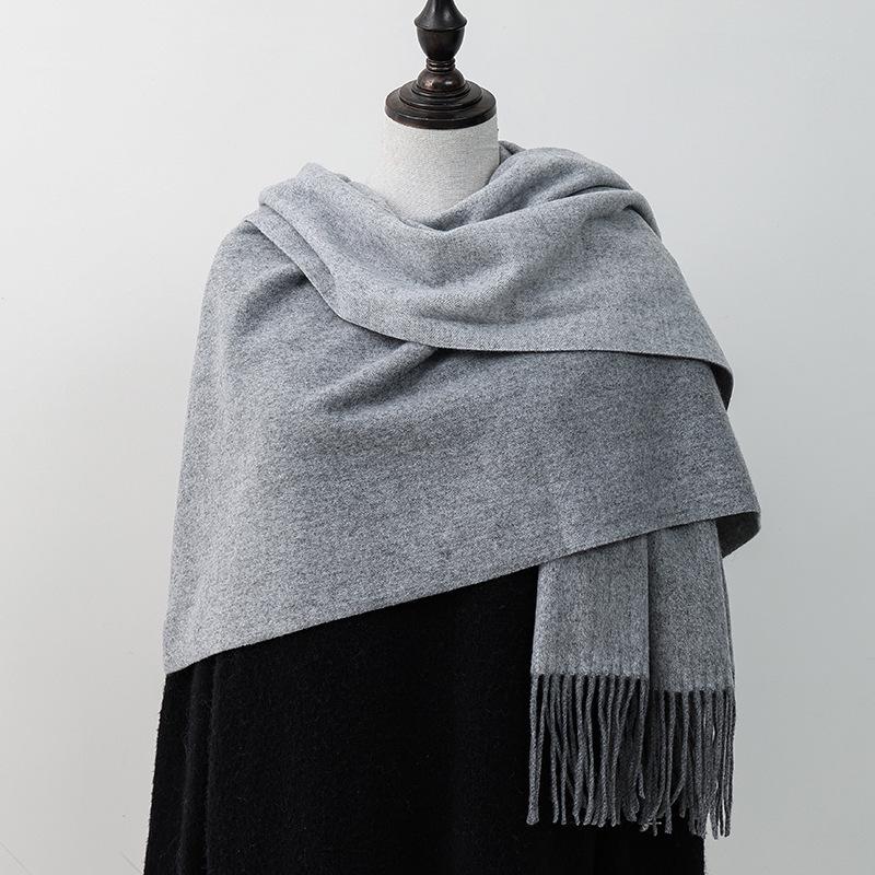 Women's Double-sided Wool Cashmere Scarf Shawl: New High-end Autumn/Winter 2026 Style