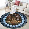 Symbols Glass Round Area Rug Under Office Chairs Bedroom Living Room Home Decor