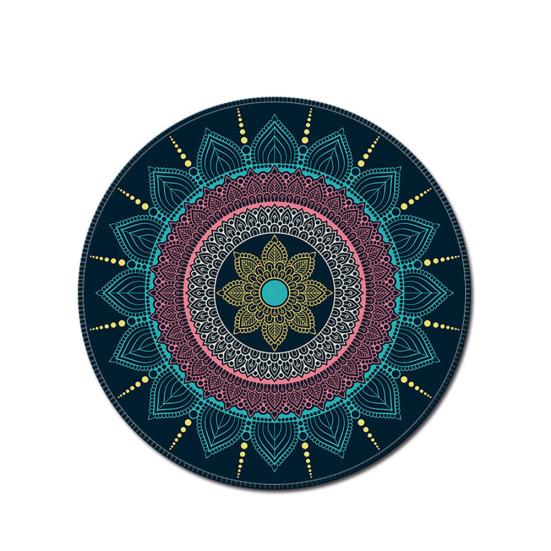 Vintage Bohemian rund musematte Datamaskin 3D-spill Anti-slip musemattematte