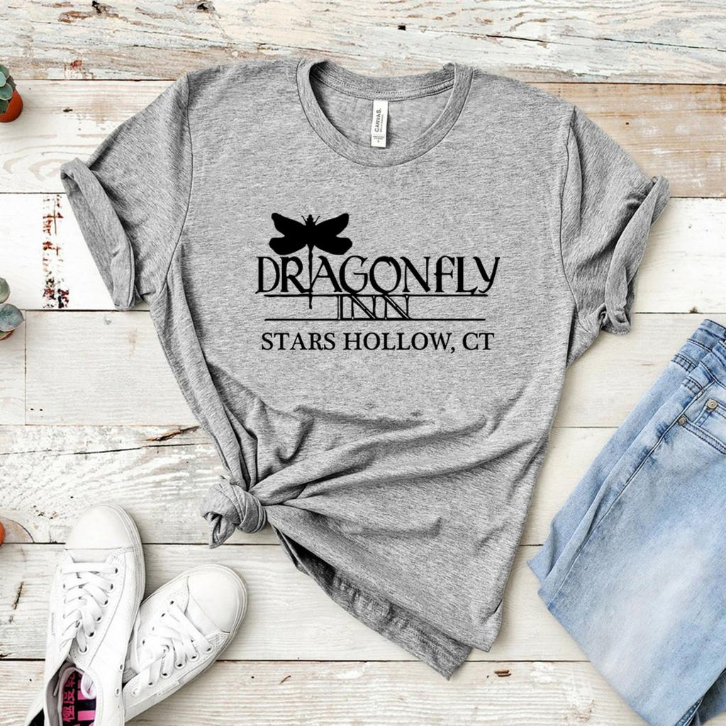 Dragonfly Inn Shirt Gilmore Girls TV Show Inspired T Shirt Stars Hollow Graphic Tee Short Sleeve Tshirt