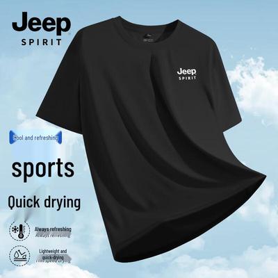 JEEP SPIRIT Herren Schnelltrocknendes Eis Seide T-Shirt