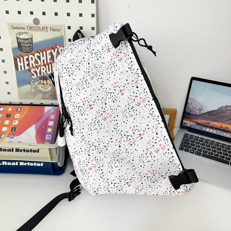 Women's Letter Printed Backpack Men's Large Capacity Travel Backpack Junior High School Student Schoolbag