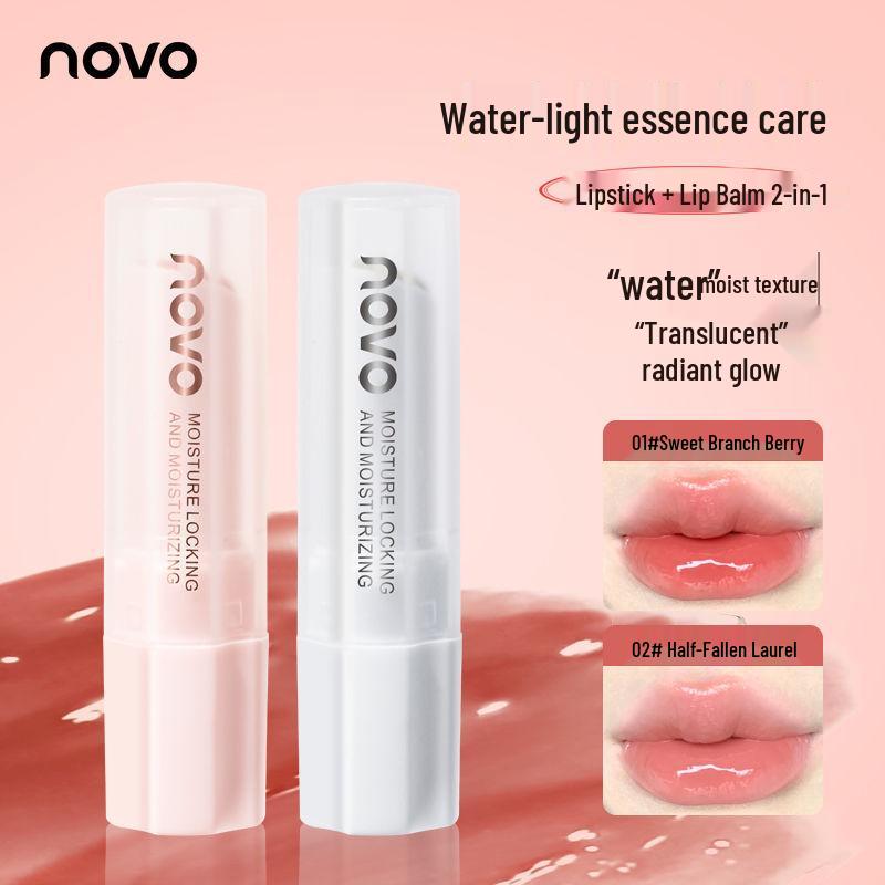 NOVO Lip Balm: Moisturizing Lipstick for Long-lasting, Natural Color; Prevents Chapping, Reduces Lip Lines, Non-Greasy Primer for Students.