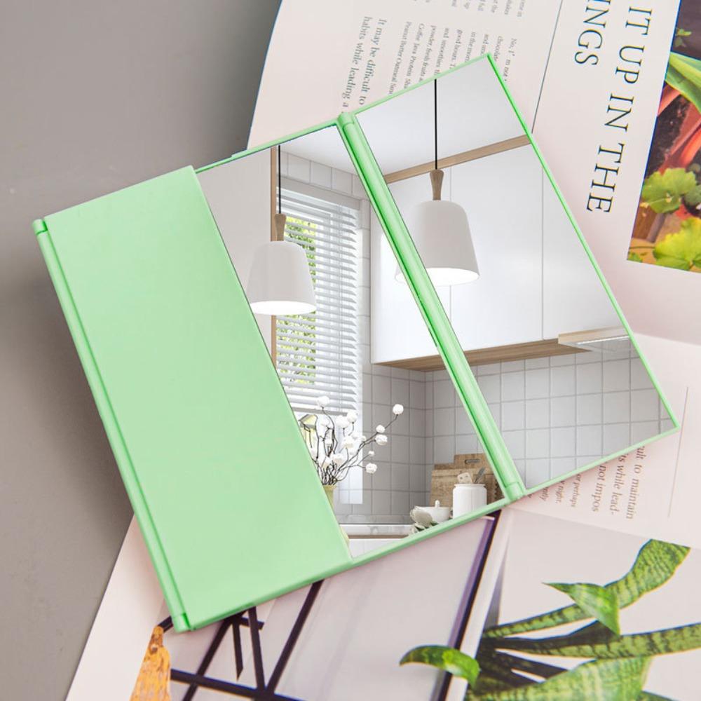 Portable Transparent Anti-Fog HD Mirror Foldable Folding Makeup Mirror  Tabletop зелёный
