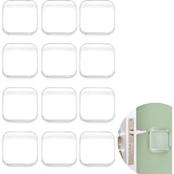 Door Stopper Wall Protector, Wall Shield Bumper Guard from Door Knobs,Sturdy Self Adhesive,Soft and Transparent,Washable Reble Shock Absorbent Gel