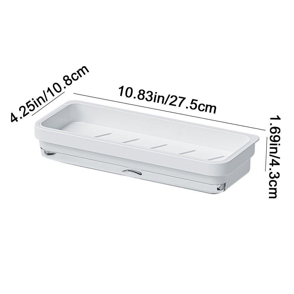 Plastic Sink Shelf White Wall Mounted Shower Storage Rack Self-draining Retractable Shampoo Storage Rack Bathroom