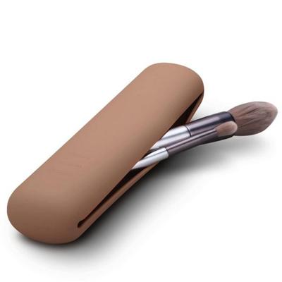 FERYES Large Travel Makeup Brush Holder Magnetic Anti-Fall Silicone - 8.27 2.36 1.57, Dark Brown_Small