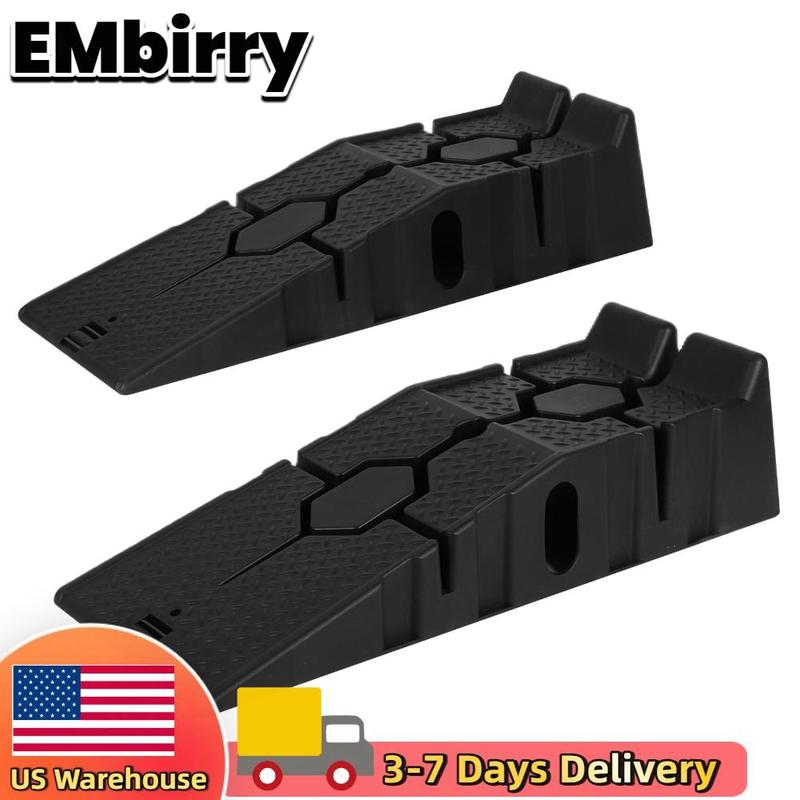 2PCS Vehicle Ramp 3 Ton Plastic Car Ramps for Workshop Auto Service & Repair Portable Vehicle Maintenance Tire Ramps