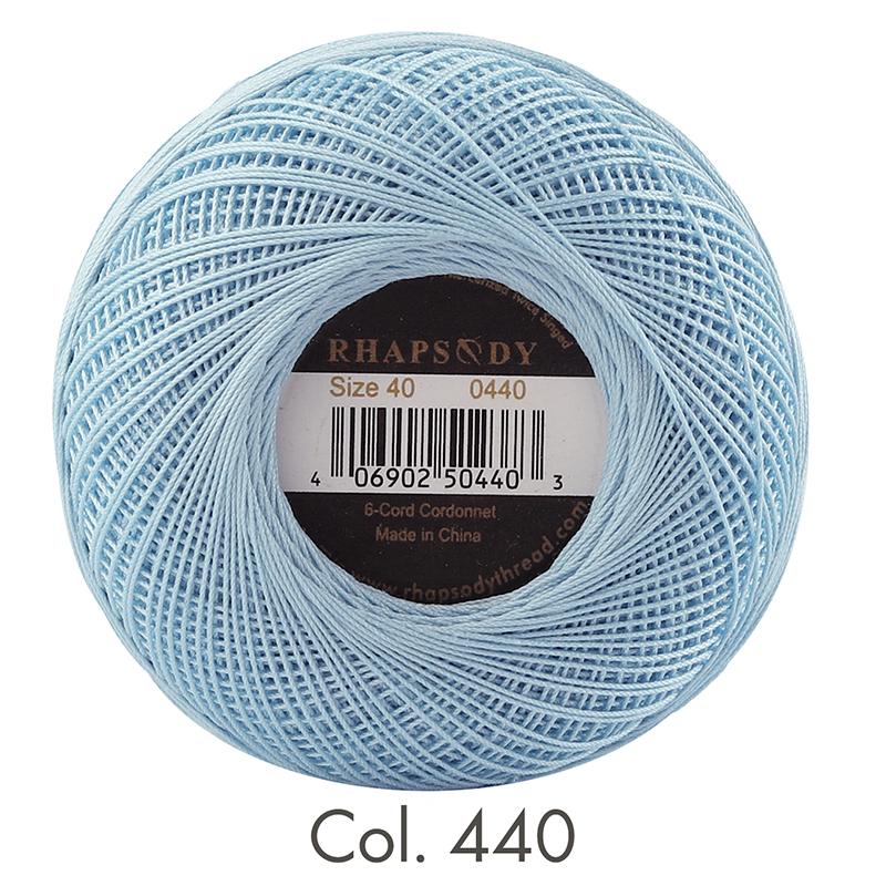 Rhapsody Premium Cotton Crochet Thread Size 40 for Tatting Needlepoint Knitting Bobbin Lace Quilting Sewing Mercerized