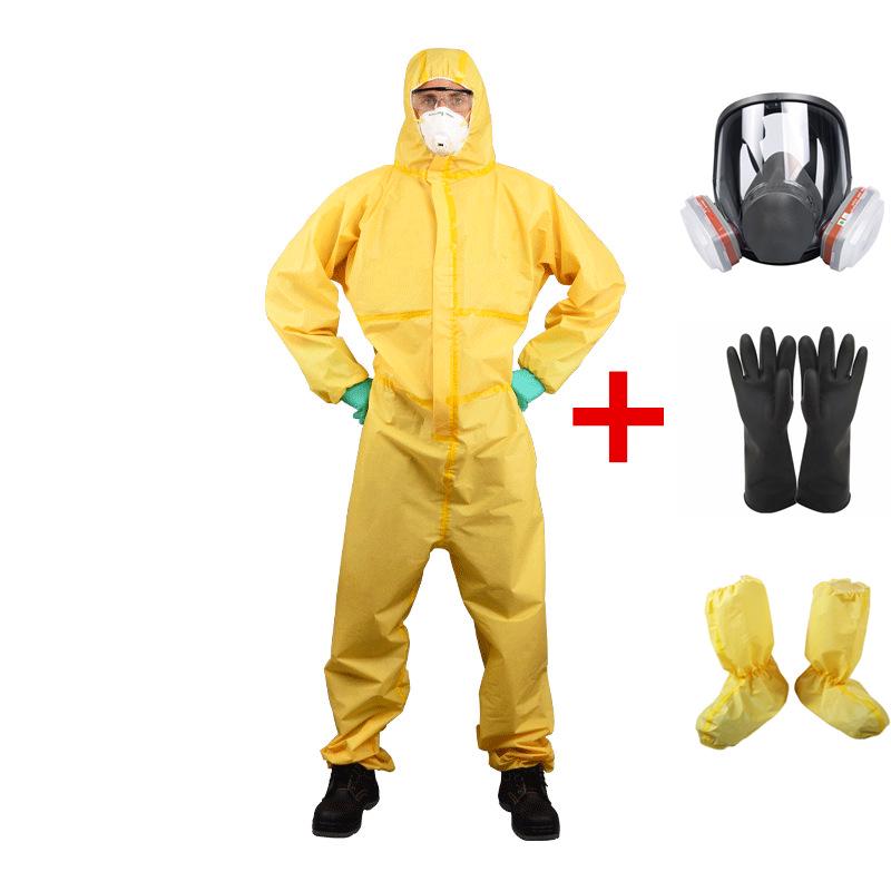 Kunze K4000 Chemical Protective Suit with Gas Mask & Face Shield - Radiation, Acid & Alkali Resistant