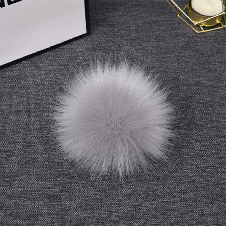 1PC Faux Fur Pompom Hat Ball Hairball DIY Handmade Pom Poms for Handcraft Colorful False Pompon With Rubber Band Hat Accessories