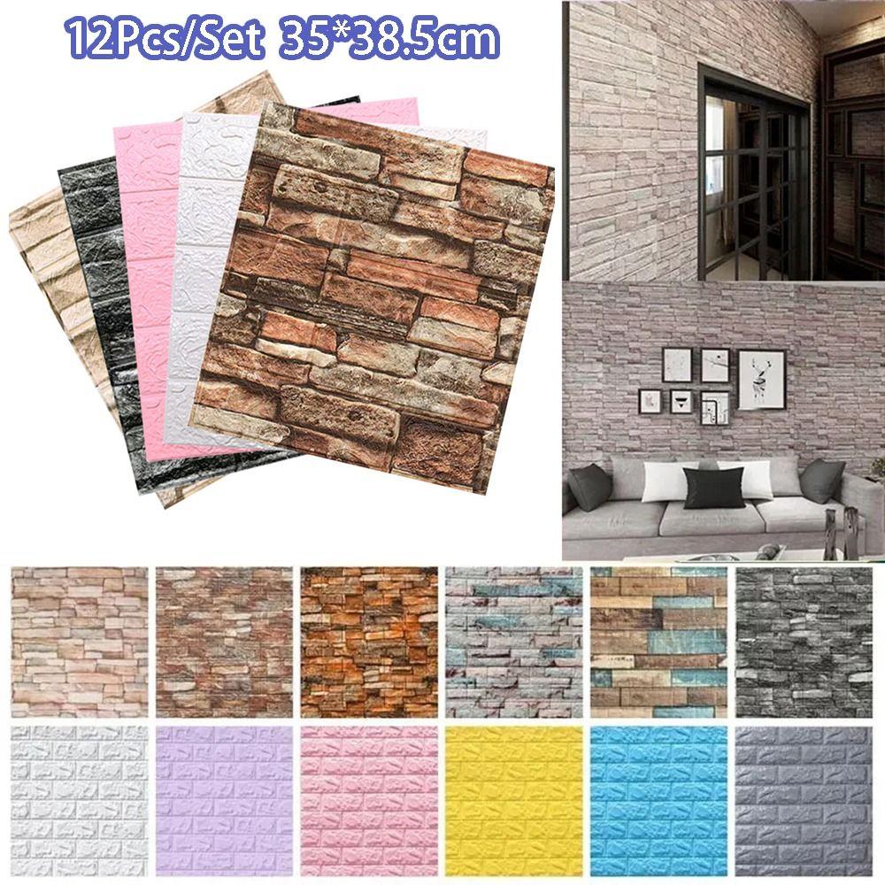 DIY 3D Imitation Brick Wall Stickers Peel and Stick Background Wallpaper  Wallboard Renovation
