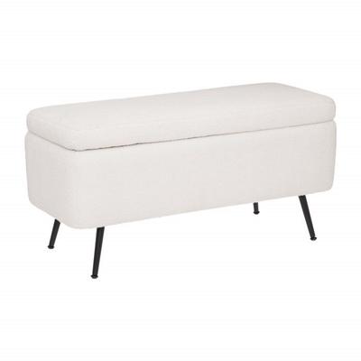 Deco Bench Chest "Aurora" Wood &; Metal White Atmosphera