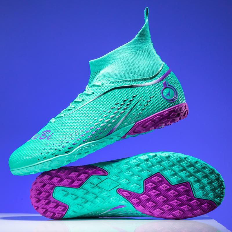 High-top football shoes men's and women's indoor and outdoor broken nail sneakers long nails adult grass children's game training shoes