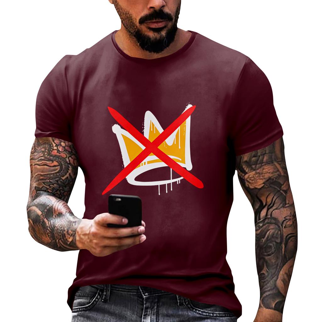 Men's  Neck Short-Sleeve T-Shirt With American Political Print