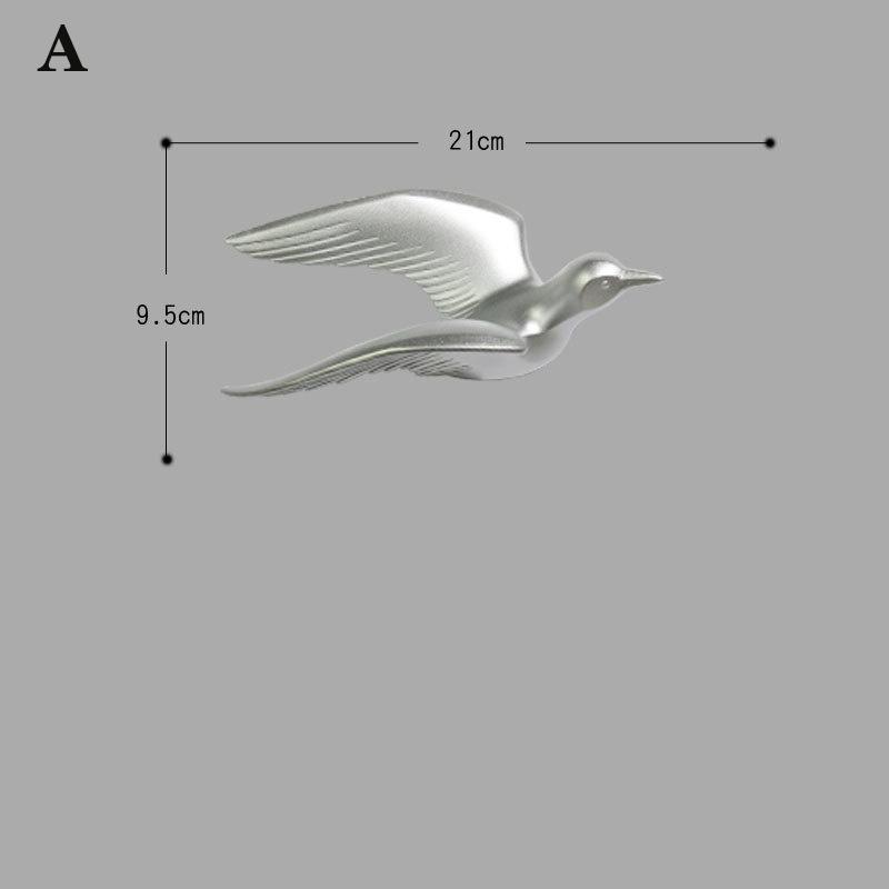 3D resin bird wall decorations three-dimensional wall stickers white gold bird statue living room TV sofa background wall art