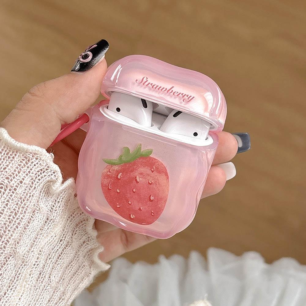 Pink Strawberry AirPods4 Case for AirPods Pro3 Pro2 3 Air Pods AirPod Pro2 with Bluetooth Headphone Protective Cover