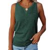 Spring Summer T-shirt Fashion Sleeveless Vest with V-neck Pocket Loose Casual Plus Size Top Women