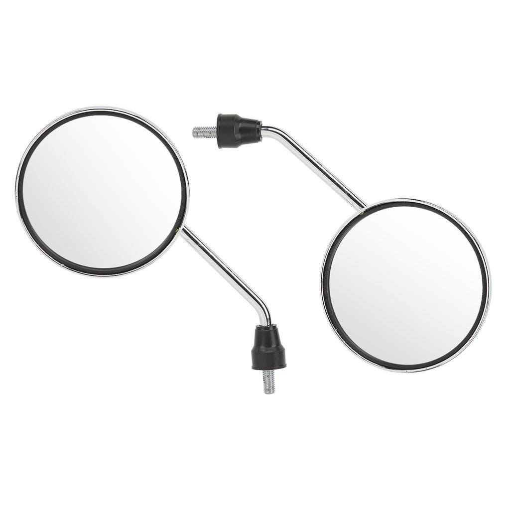 2 Stück Motorrad Rückspiegel 8mm Gewinde Verchromt Rund Universal für Straßenmotorräder ATV