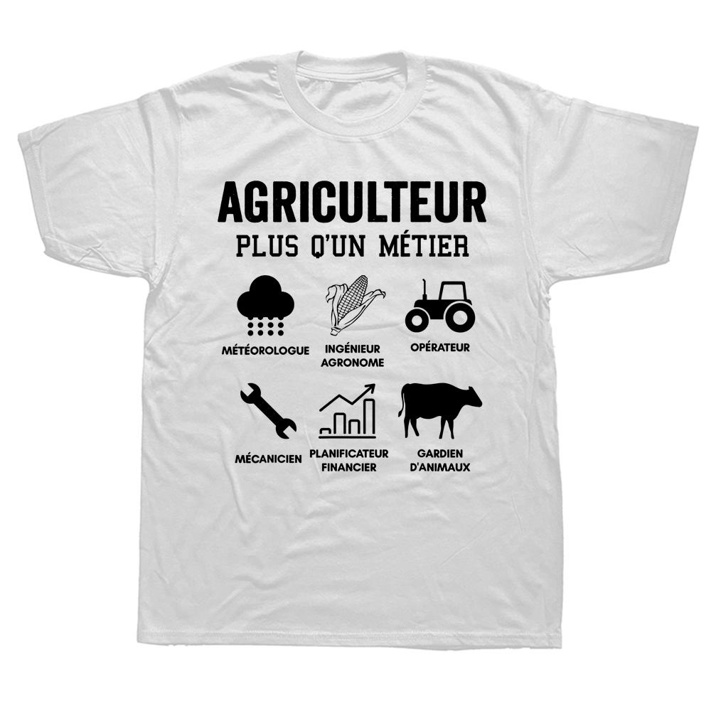 

Новинка унисекс, юмористические фермерские сельскохозяйственные футболки, французская хлопковая уличная одежда с короткими рукавами, подарочная футболка с изображением тракториста, фермерской коровы 4XL