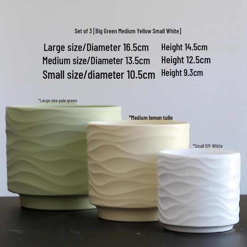 Nordic Minimalist Ceramic Flower Pot with Tray for Phalaenopsis, Orchid, and Succulent Plants