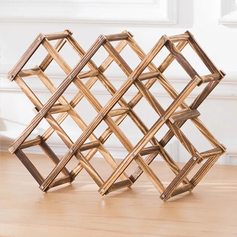 Rødvinshylle Treutstillingshylle Stue Vinskap Vintage Kreativ Vinstativ Oppbevaringshylle YLE438