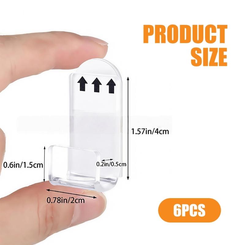 652F 6PCS Transparency Wall Mounted Vinyls Storage Shelf Vertical Hanging Display Rack Easy Assembly Album Hanger