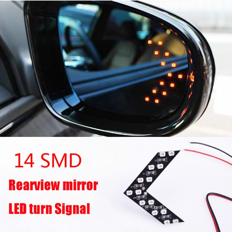 Buy 2pcs14 SMD LED Arrow Panel Car Rear View Mirror Indicator Turn ...