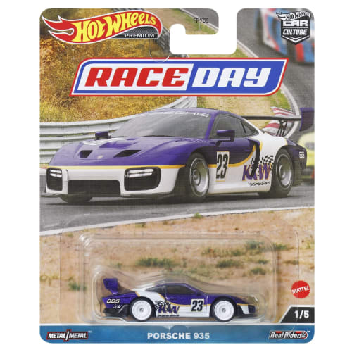 Hot Wheels Alloy Steel Car Culture - Race Day - Porsche 935 (Ages 3 and Up) HKC59 Blue