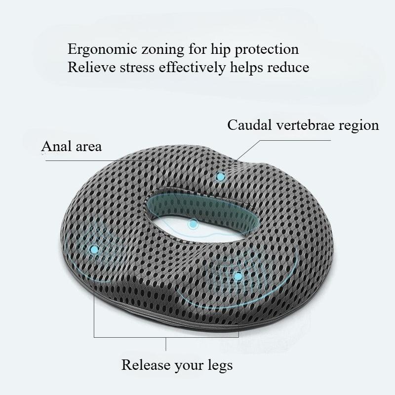 Ergonomic Memory Foam Donut Seat Cushion,Anti-Hemorrhoid, Tailbone Support Pillow with Non-Slip Base,Removable Cushion