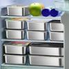 Stainless Steel Crisper Fresh-keep Food Container Rectangle Picnic Bento Tray Refrigerator Freezer Storage Box Restaurant Plate