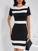 European Fashion Color Block Round Neck Women's Short Sleeve Dress (2026 Edition)