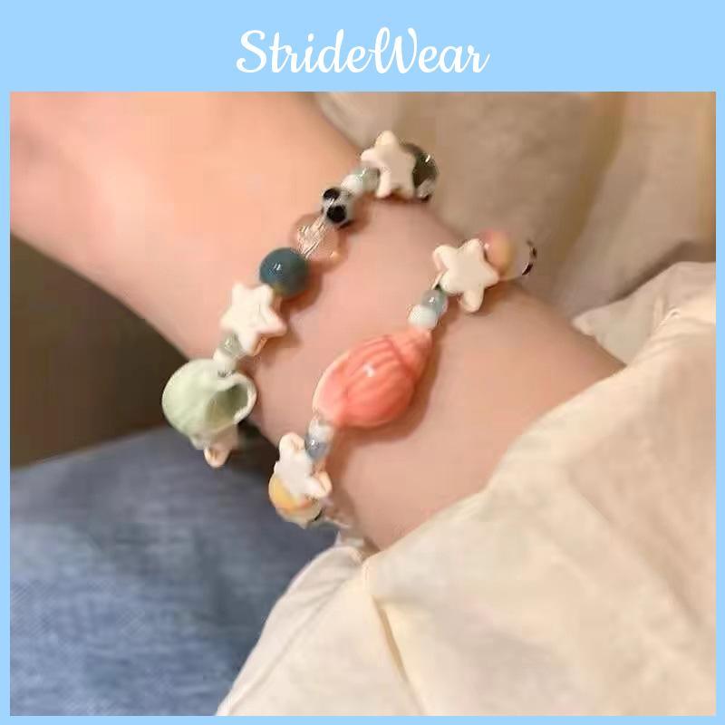 Chic And Fresh Ceramic Star Conch Beaded Bracelet Womens Summer Accessory Fashion