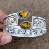 Tiger Eye Gemstone Handmade 925 Sterling Silver Cuff Bangle Adjustable KKG-774