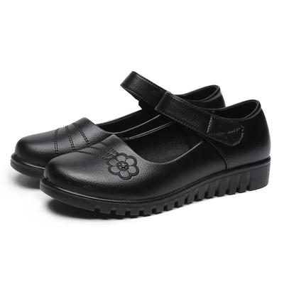 Genuine Leather Elderly Shoes Women's Top Layer Cowhide Mother Shoes Anti Slip Women's Shoes Mother Shoes Flat Shoes